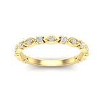 14k Gold Diamond Vintage Marquise Wedding Band Stackable Ring - Abtin & Company 