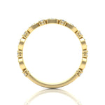 14k Gold Diamond Vintage Marquise Wedding Band Stackable Ring - Abtin & Company 