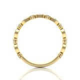 14k Gold Diamond Vintage Marquise Wedding Band Stackable Ring - Abtin & Company 