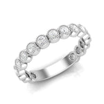 14k Gold Milgrain Bezel Diamond Wedding Band Stackable Ring - Abtin & Company 