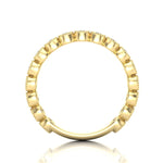 14k Gold Milgrain Bezel Diamond Wedding Band Stackable Ring - Abtin & Company 