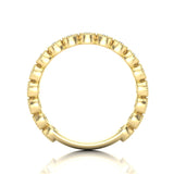 14k Gold Milgrain Bezel Diamond Wedding Band Stackable Ring - Abtin & Company 