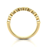 14k Gold Migrain Bezel Infinity Diamond Wedding Band Stackable Ring - Abtin & Company 