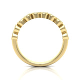 14k Gold Migrain Bezel Infinity Diamond Wedding Band Stackable Ring - Abtin & Company 