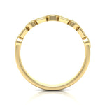 14k Gold Diamond Art Deco Square Marquise Stackable Ring/Wedding Band - Abtin & Company 