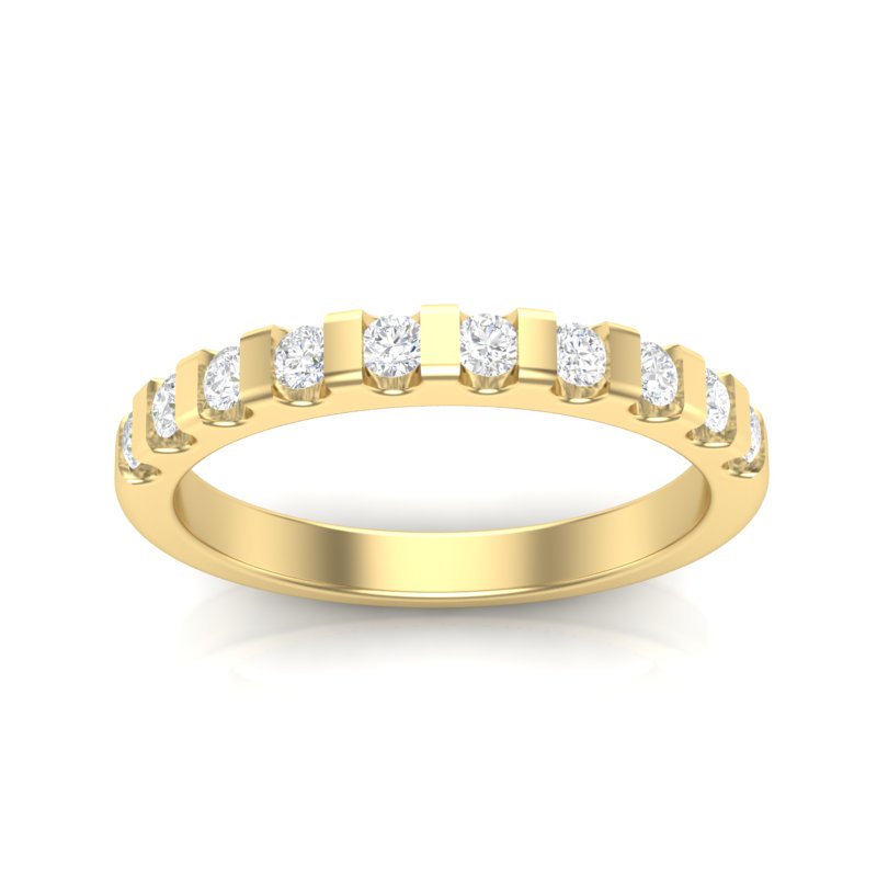 14k Gold Bar Channel Diamond Anniversary Band - Abtin & Company 