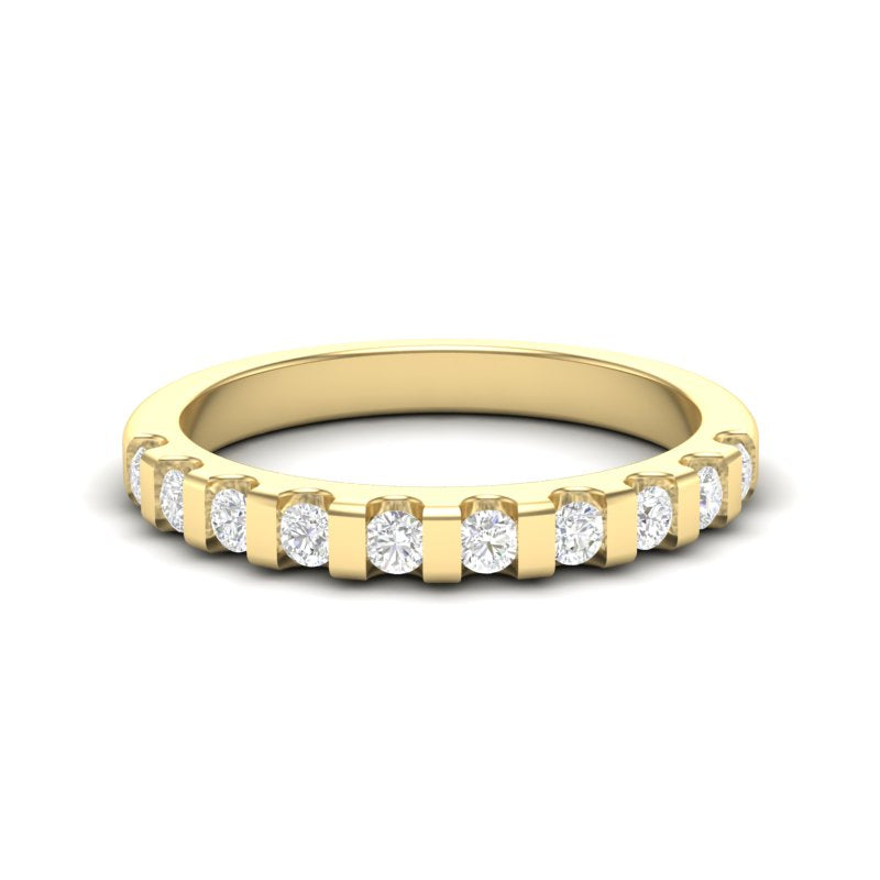 14k Gold Bar Channel Diamond Anniversary Band - Abtin & Company 