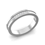 14k Gold Channel Set Diamond Stackable Ring Wedding Band - Abtin & Company 