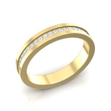 14k Gold Channel Set Diamond Stackable Ring Wedding Band - Abtin & Company 