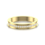 14k Gold Channel Set Diamond Stackable Ring Wedding Band - Abtin & Company 