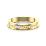 14k Gold Channel Set Diamond Stackable Ring Wedding Band - Abtin & Company 