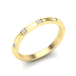 14k Gold Five Diamond Stackable Ring Wedding Band - Abtin & Company 
