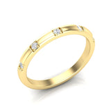 14k Gold Five Diamond Stackable Ring Wedding Band - Abtin & Company 