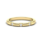 14k Gold Five Diamond Stackable Ring Wedding Band - Abtin & Company 