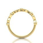 14k Gold Diamond Vintage Milgrain Paisley Stackable Ring Wedding Band - Abtin & Company 