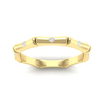 14k Gold Diamond Bamboo Ring Wedding Band - Abtin & Company 