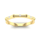 14k Gold Diamond Bamboo Ring Wedding Band - Abtin & Company 