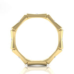 14k Gold Diamond Bamboo Ring Wedding Band - Abtin & Company 