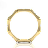 14k Gold Diamond Bamboo Ring Wedding Band - Abtin & Company 