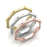 14k Gold Diamond Bamboo Ring Wedding Band - Abtin & Company 
