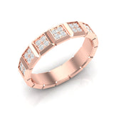 14k Gold Cube Diamond Band Ring - Abtin & Company 