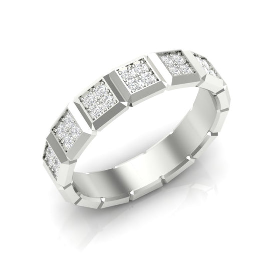 14k Gold Cube Diamond Band Ring - Abtin & Company 