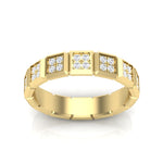 14k Gold Cube Diamond Band Ring - Abtin & Company 