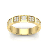 14k Gold Cube Diamond Band Ring - Abtin & Company 