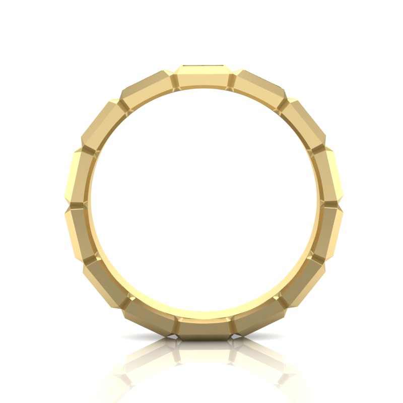 14k Gold Cube Diamond Band Ring - Abtin & Company 