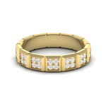 14k Gold Cube Diamond Band Ring - Abtin & Company 