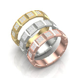 14k Gold Cube Diamond Band Ring - Abtin & Company 