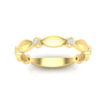 14k Gold Marquise Shape Bezel Diamond Wedding Band Stacking Ring - Abtin & Company 