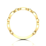 14k Gold Marquise Shape Bezel Diamond Wedding Band Stacking Ring - Abtin & Company 
