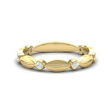 14k Gold Marquise Shape Bezel Diamond Wedding Band Stacking Ring - Abtin & Company 