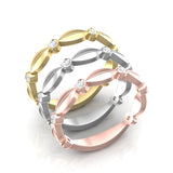 14k Gold Marquise Shape Bezel Diamond Wedding Band Stacking Ring - Abtin & Company 