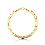 14k Gold Wave Design Diamond Band Stacking Ring - Abtin & Company 