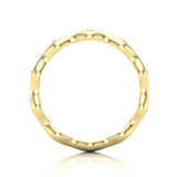 14k Gold Wave Design Diamond Band Stacking Ring - Abtin & Company 