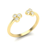 14k Gold Triple Bezel Cluster Open Diamond Ring - Abtin & Company 