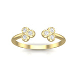 14k Gold Triple Bezel Cluster Open Diamond Ring - Abtin & Company 