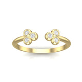 14k Gold Triple Bezel Cluster Open Diamond Ring - Abtin & Company 