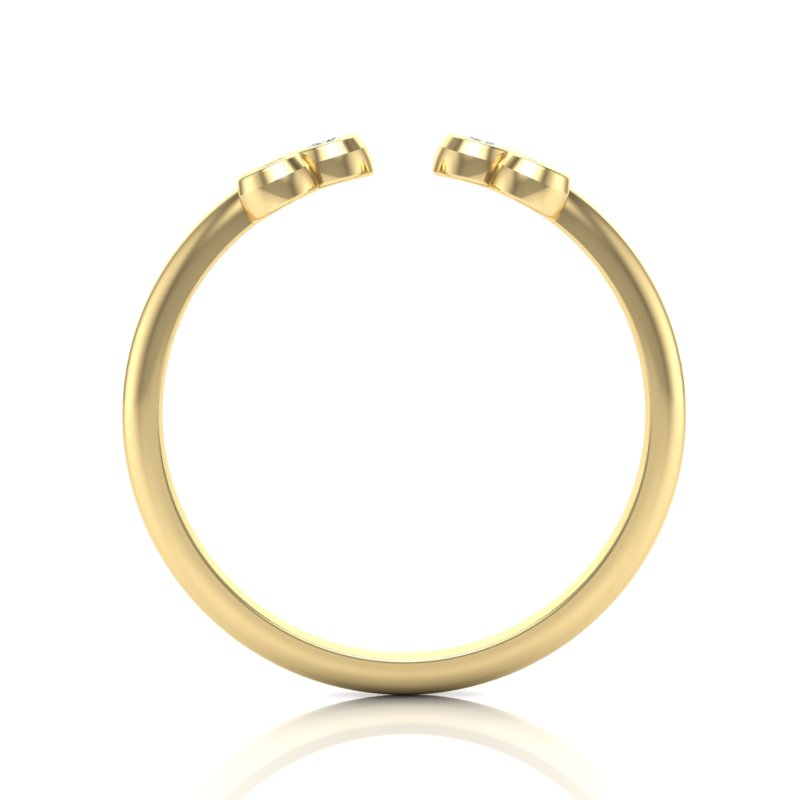 14k Gold Triple Bezel Cluster Open Diamond Ring - Abtin & Company 