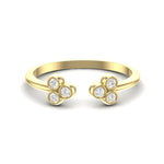 14k Gold Triple Bezel Cluster Open Diamond Ring - Abtin & Company 