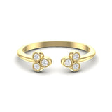 14k Gold Triple Bezel Cluster Open Diamond Ring - Abtin & Company 
