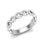 14k Gold Diamond Woven Infinity Stackable Ring - Abtin & Company 
