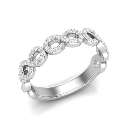 14k Gold Diamond Woven Infinity Stackable Ring - Abtin & Company 