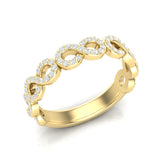 14k Gold Diamond Woven Infinity Stackable Ring - Abtin & Company 