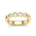 14k Gold Diamond Woven Infinity Stackable Ring - Abtin & Company 
