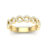 14k Gold Diamond Woven Infinity Stackable Ring - Abtin & Company 