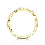 14k Gold Diamond Woven Infinity Stackable Ring - Abtin & Company 