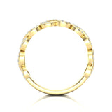 14k Gold Diamond Woven Infinity Stackable Ring - Abtin & Company 